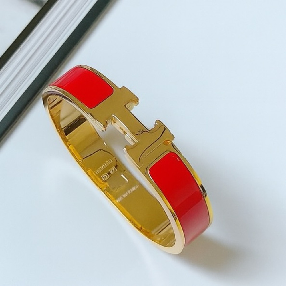 New Clic H Bracelet gold plated stainless steel in various enamel colors - Picture 7 of 12
